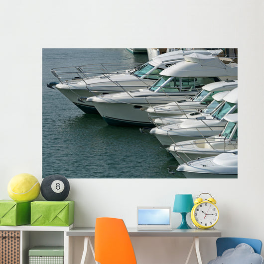 power boat lineup Wall Mural