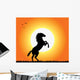 Horse Rearing at Sunset Wall Mural