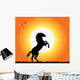 Horse Rearing at Sunset Wall Mural