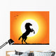 Horse Rearing at Sunset Wall Mural