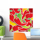 Background from colorful chili peppers with the drops of water Wall Mural