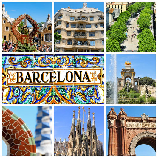 barcelona collage Wall Mural