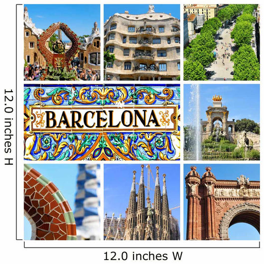 barcelona collage Wall Mural