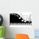Black piano keys with note signs Wall Decal