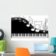 Black piano keys with note signs Wall Decal