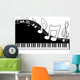 Black piano keys with note signs Wall Decal