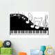 Black piano keys with note signs Wall Decal