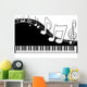 Black piano keys with note signs Wall Decal