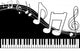 Black piano keys with note signs Wall Decal