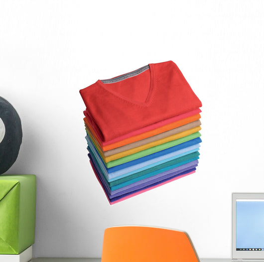 Pile Colorful T-shirts Freshly