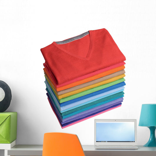 Pile Colorful T-shirts Freshly