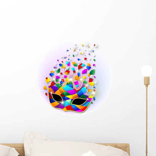 Maschera Arlecchino-Harlequin Mask-Vector Wall Mural