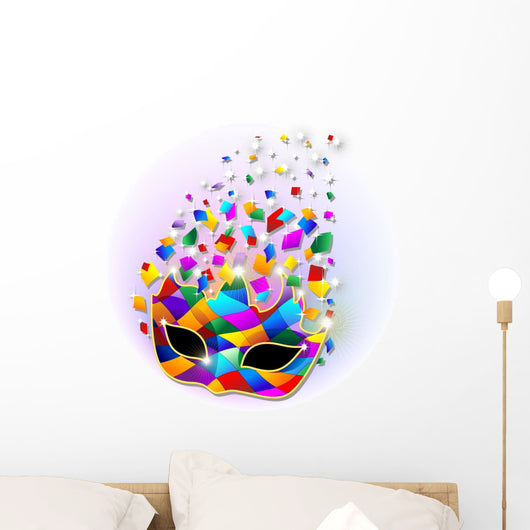Maschera Arlecchino-Harlequin Mask-Vector Wall Mural