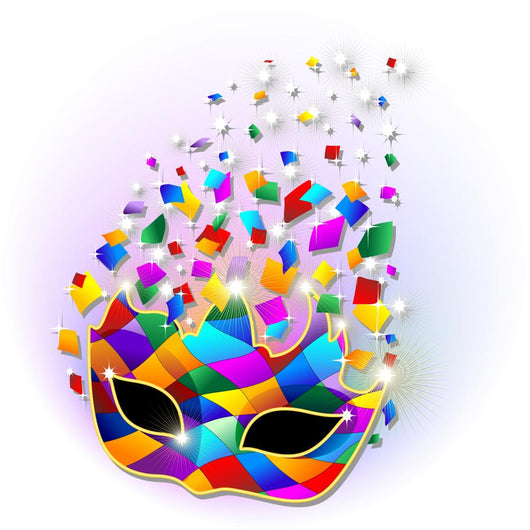 Maschera Arlecchino-Harlequin Mask-Vector Wall Mural