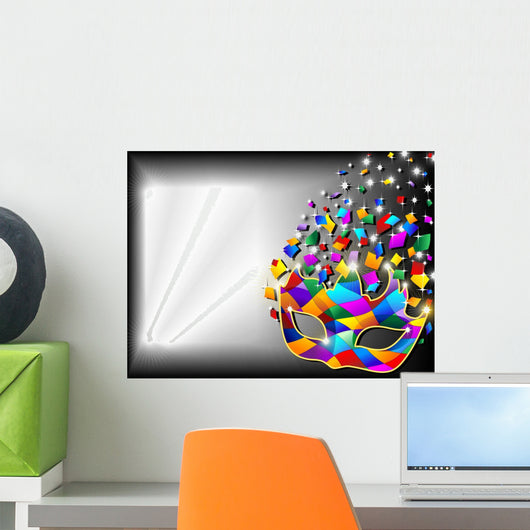 Harlequin Mask Harlequin Mask Background-Background-2-Vector Wall Mural
