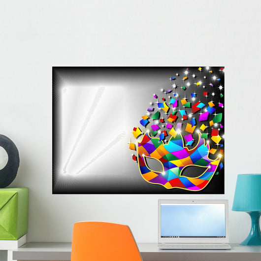 Harlequin Mask Harlequin Mask Background-Background-2-Vector Wall Mural