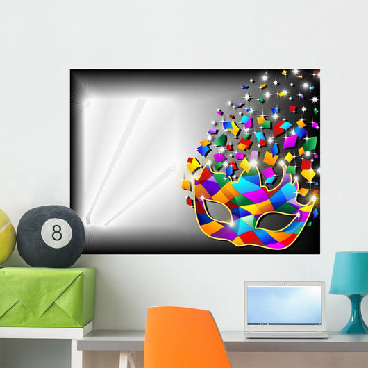 Harlequin Mask Harlequin Mask Background-Background-2-Vector Wall Mural