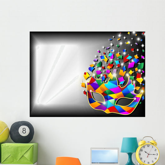 Harlequin Mask Harlequin Mask Background-Background-2-Vector Wall Mural