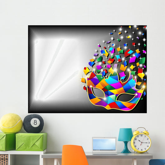 Harlequin Mask Harlequin Mask Background-Background-2-Vector Wall Mural