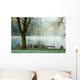 Foggy Deer Lake Wall Decal
