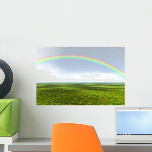 Grass Field with Rainbow Wall Decal