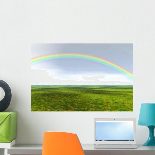 Grass Field with Rainbow Wall Decal