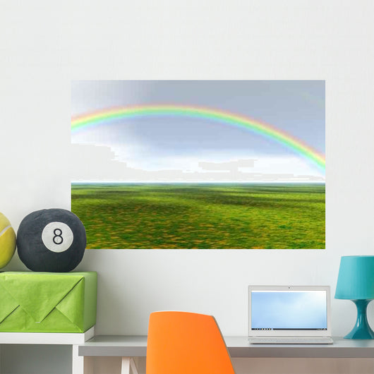 Grass Field with Rainbow Wall Decal