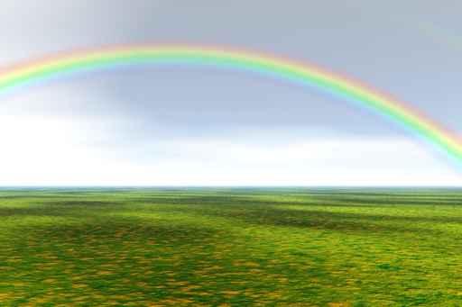 Grass Field with Rainbow Wall Decal