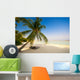 Liegestuhl unter Palmen am Traumstrand Wall Mural