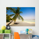 Liegestuhl unter Palmen am Traumstrand Wall Mural