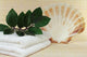 beach towel with shell Wall Mural