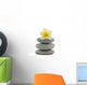 Frangiapani Flower in Stack Zen Stones Wall Decal