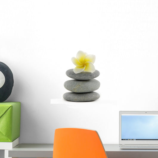 Frangiapani Flower in Stack Zen Stones Wall Decal