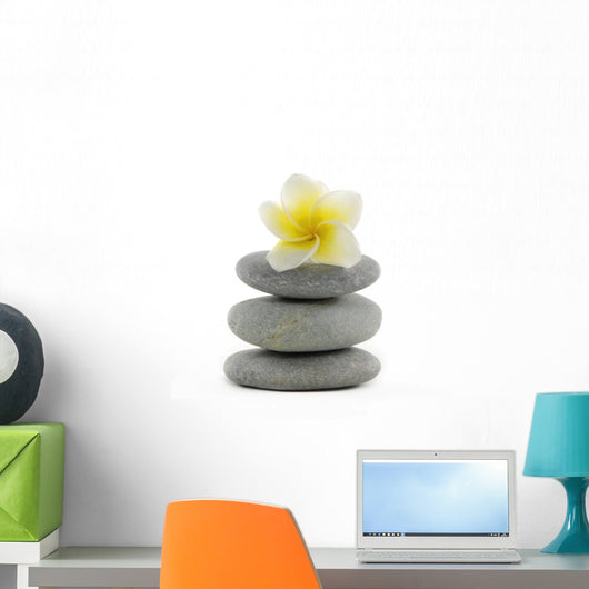 Frangiapani Flower in Stack Zen Stones Wall Decal