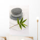 Zen Stones with Bamboo Leaf on Towel Wall Mural