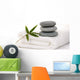 Zen Stones with Bamboo Leaf on Towel Wall Mural