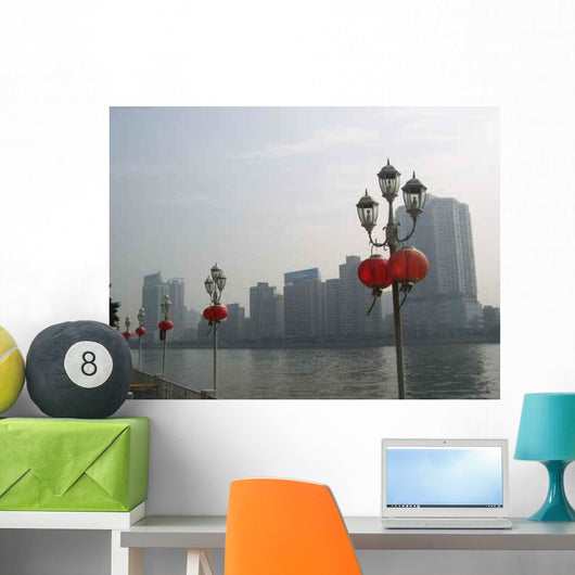 Riviere Et Lampions Wall Decal