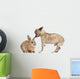 Chihuahua Interacting with Rabbit Wall Decal