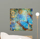 artistic blue shiny background with butterfly Wall Mural