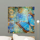 artistic blue shiny background with butterfly Wall Mural