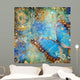artistic blue shiny background with butterfly Wall Mural