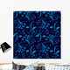 Seamless with Blue Plants Wall Decal