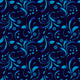 Seamless with Blue Plants Wall Decal