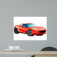 Red Sports Car Cartoonish Wall Decal