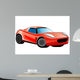 Red Sports Car Cartoonish Wall Decal