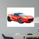 Red Sports Car Cartoonish Wall Decal