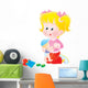 Girl playing with her doll Wall Decal