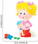 Girl playing with her doll Wall Decal