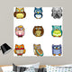 Cute cartoon owls Wall Decal
