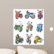 Cartoon Motorcycle Wall Stickers